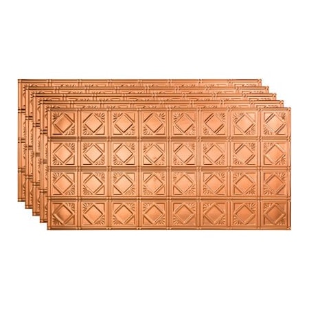 Acoustic Ceiling Products Fasade Traditional Syle # 4 - 48-3/8" x 24-3/8" PVC Glue Up Tile in Polished Copper - PG5325